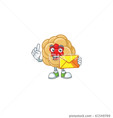 Cheerfully chinese gold flower mascot design with envelope 61549769