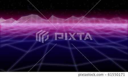 synthwave noize net Retro Background 3d render 61550171