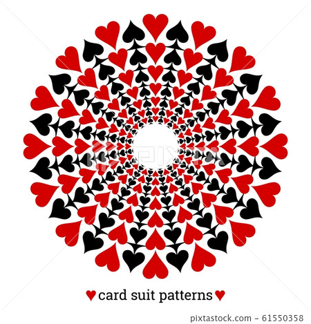 Gambling card suit poker pattern made with hearts and spades 61550358
