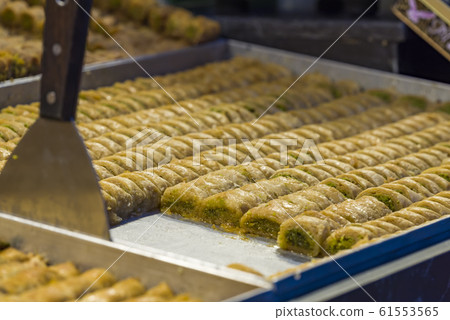 Kanafeh display. background, food, tasty, syrup, Kanafeh display. background, food, tasty, syrup, 61553565