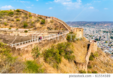 Walls of Nahagarh Fort at Jaipur - Rajasthan, India 61554389