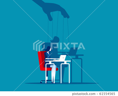 Business woman and Shadow as Puppet. Concept Business woman and Shadow as Puppet. Concept 61554565