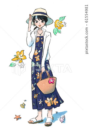 A girl wearing a mu mu dress A girl wearing a mu mu dress 61554981