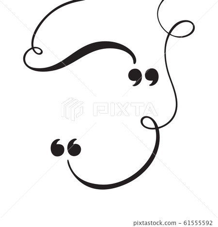Calligraphic flourish quote bubble frame. Copy space vector quote box for greeting card. Blank template design quotation quotes symbols. Creative banner illustration 61555592