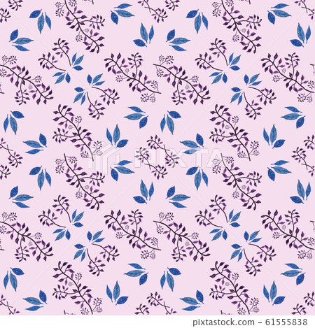 Seamless watercolor pattern with leaves and branches Seamless watercolor pattern with leaves and branches 61555838