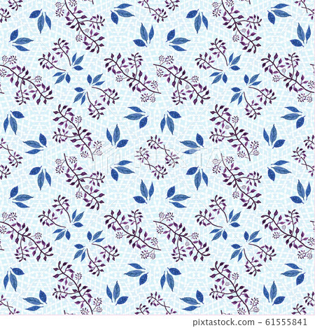 Seamless watercolor pattern with leaves and branches Seamless watercolor pattern with leaves and branches 61555841