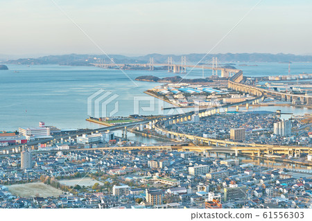 [Great Seto Bridge (from Aonoyama summit observatory) (Evening)] (High resolution version) Aonoyama summit, Utazu-cho, Ayuta-gun, Kagawa Prefecture 61556303