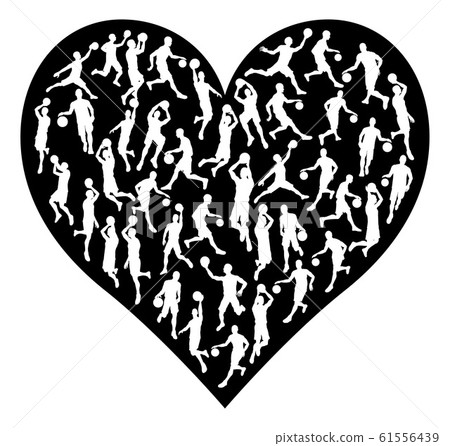 Bsketball Heart Silhouette Concept 61556439