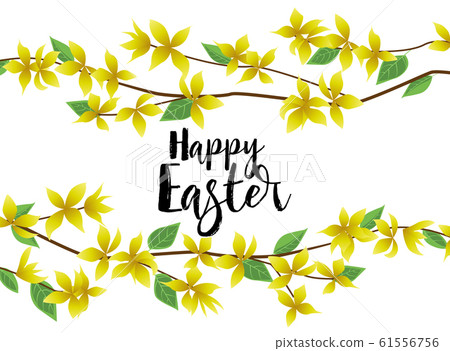 Yellow flowers card Happy Easter 61556756