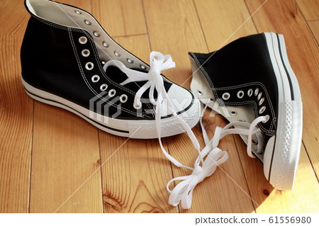 Brand new black high-top sneakers - sneakers before lacing 61556980