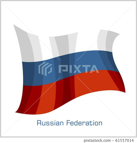 Russia flag, flag of Russian Federation vector illustration 61557014