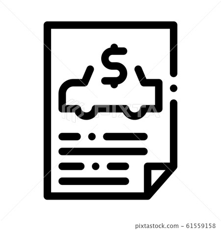 Car Buy Document Icon Vector Outline Illustration Car Buy Document Icon Vector Outline Illustration 61559158