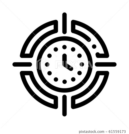 Target Clock Time Icon Vector Outline Illustration - Stock Illustration ...