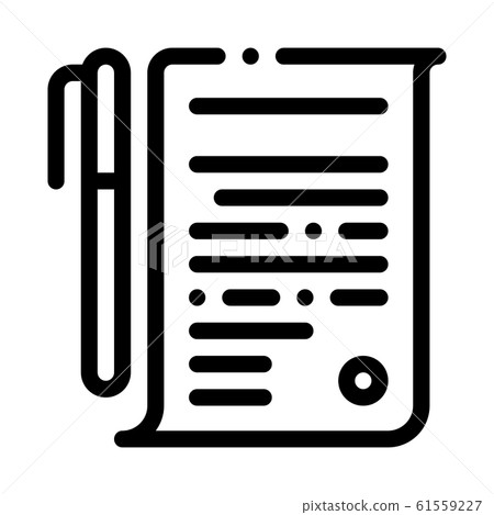 Agreement Pen Icon Vector Outline Illustration 61559227