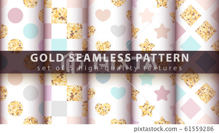 Gold princess glitter seamless pattern.-插圖素材 [61559286] - PIXTA圖庫