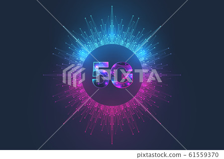 5G network wireless systems and internet vector illustration. Communication network. Business concept banner. Artificial Intelligence and Machine Learning Concept Banner. 61559370