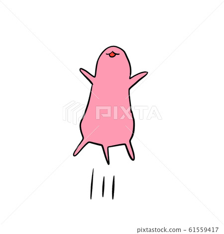 Pink mouse who is happy to jump Pink mouse who is happy to jump 61559417