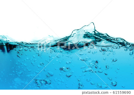 Water splash or water wave with bubbles of air on 61559690
