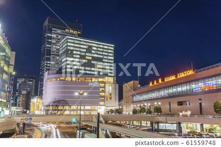 仙台站夜景仙台站 61559748