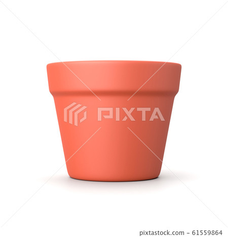 Empty Flowerpot on White 61559864
