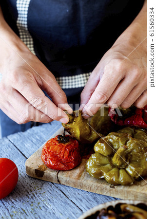 preparing escalivada, typical of Catalonia, Spain preparing escalivada, typical of Catalonia, Spain 61560334