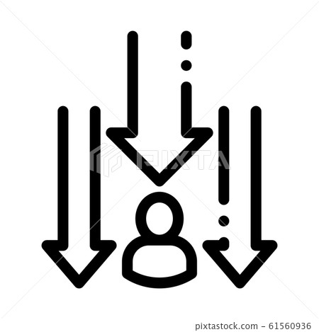 Man Down Arrows Icon Vector Outline Illustration Man Down Arrows Icon Vector Outline Illustration 61560936