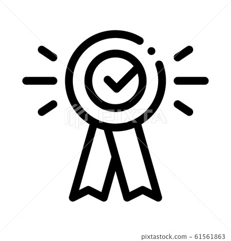 Award Medal Check Icon Vector Outline Illustration Award Medal Check Icon Vector Outline Illustration 61561863