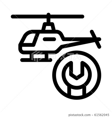 Helicopter Wrench Icon Vector Outline Illustration Helicopter Wrench Icon Vector Outline Illustration 61562045