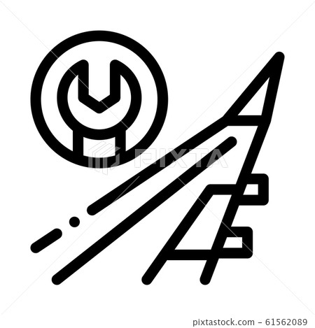 Plane Wing Wrench Icon Vector Outline Illustration Plane Wing Wrench Icon Vector Outline Illustration 61562089