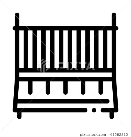 Cot Baby Bed Icon Vector Outline Illustration Cot Baby Bed Icon Vector Outline Illustration 61562210