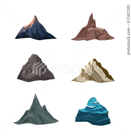Different shapes of mountains.  61562385