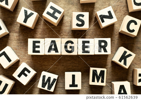 Letter block in word eager with another block 61562639