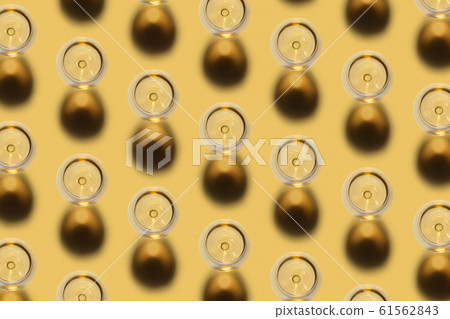 Top view of alcohol white wine glasses pattern. 61562843