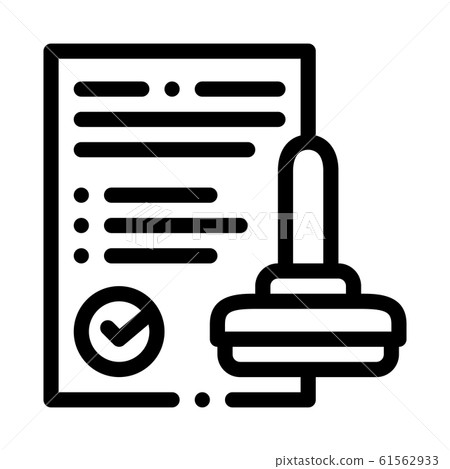 Approve Stamp Icon Vector Outline Illustration Approve Stamp Icon Vector Outline Illustration 61562933