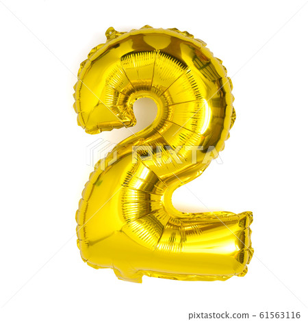 golden number two balloon party decoration 61563116