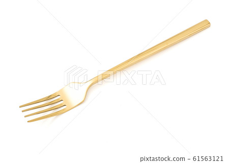 golden fork isolated on a white golden fork isolated on a white 61563121