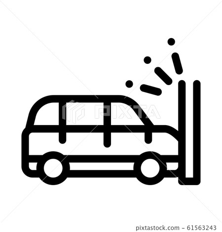 Crash Car Wall Icon Vector Outline Illustration 61563243