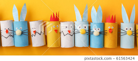 Happy easter kindergarten decoration concept - Happy easter kindergarten decoration concept - 61563424