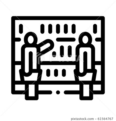 Customers Counter Icon Vector Outline Illustration 61564767