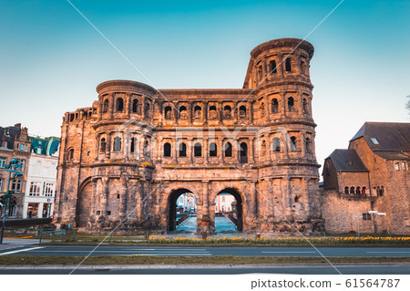 Famous Porta Nigra in Trier at sunrise, Germany 61564787