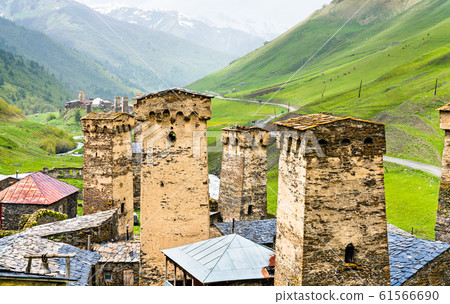 Svan towers in Chazhashi village - Upper Svaneti, Georgia 61566690