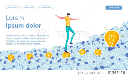 Flat Banner Bright Idea Strategy and Tactics. Flat Banner Bright Idea Strategy and Tactics. 61567456