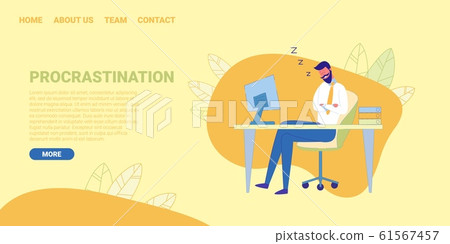 Clerk or Office Worker is Sleeping at Workplace. Clerk or Office Worker is Sleeping at Workplace. 61567457