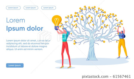 Flat Banner Harvesting Successful Idea Concept. Flat Banner Harvesting Successful Idea Concept. 61567461
