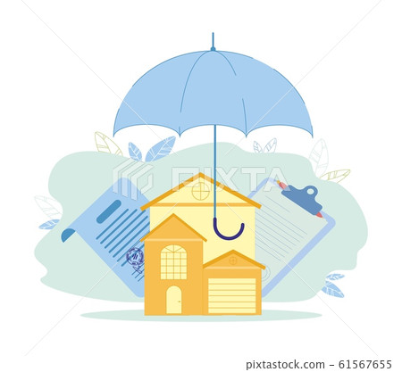 Property Insurance and Contracting, Vector Banner. 61567655