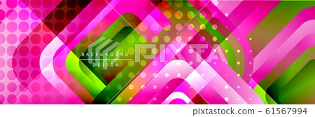 Round squares shapes composition geometric abstract background. Vector Illustration 61567994