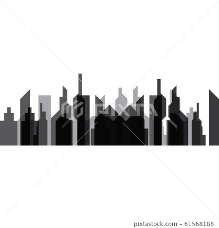 Modern City Skyline City Silhouette Vector Stock Illustration