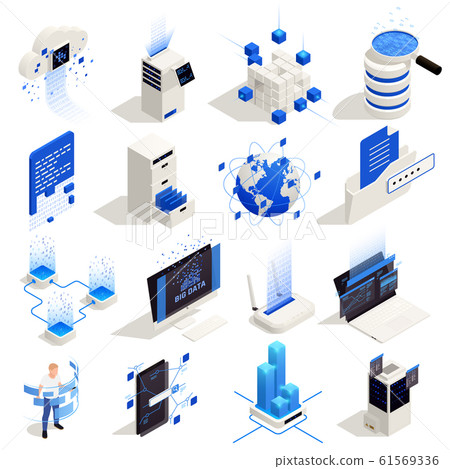 Big Data Isometric Icons - Stock Illustration [61569336] - PIXTA