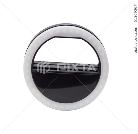 selfie ring lamp light for smartphone on white background selfie ring lamp light for smartphone on white background 61569367