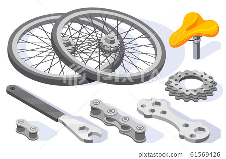 Bicycle Service Isometric Set Bicycle Service Isometric Set 61569426